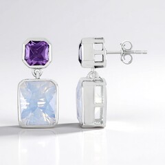 Orecchini in argento con Quarzo Blue Moon