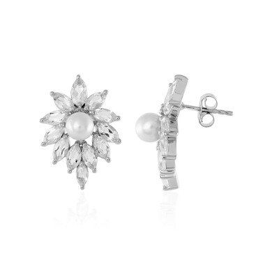 Orecchini in argento con Topazio Bianco