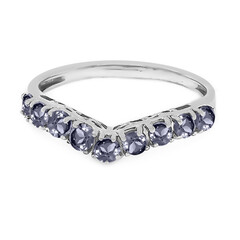 Nicht erhitzter Tansanit-Silberring