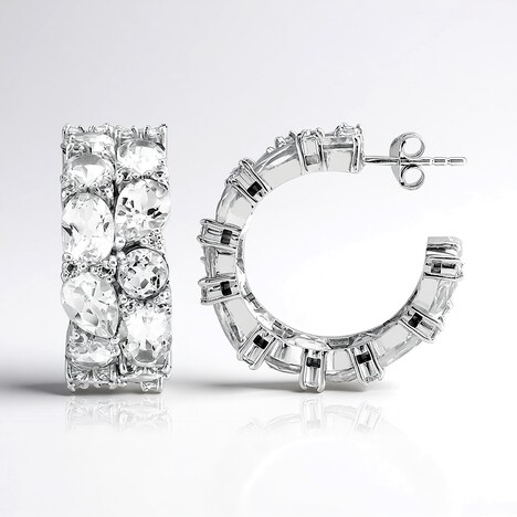 Orecchini in argento con Topazio Bianco