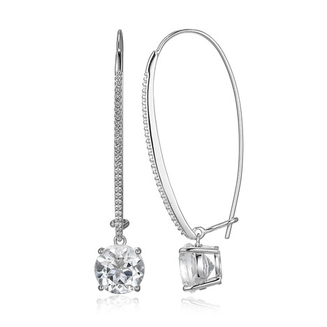 Zilveren oorbellen met witte topaasstenen