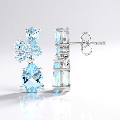 Orecchini in argento con Topazio Blu Cielo