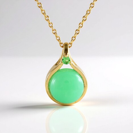 Collana in argento con Crisoprasio (KM by Juwelo)