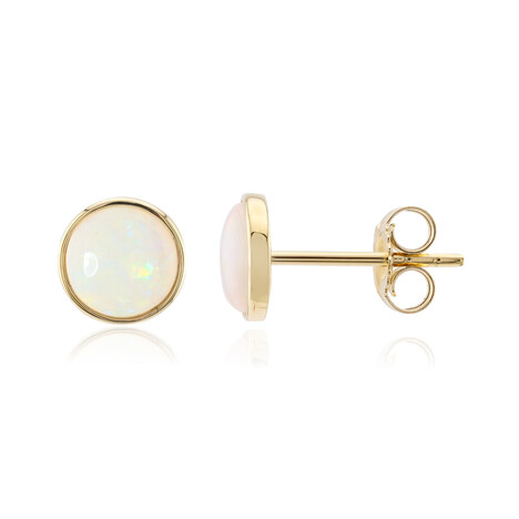 Gouden oorbellen met witte opalen