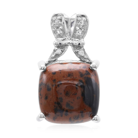 Mahagoni-Obsidian-Silberanhänger