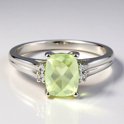Anello in argento con Prehnite