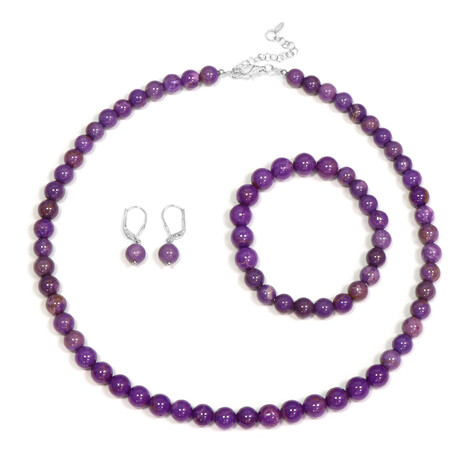 Zilveren set met phosphosiederietstenen