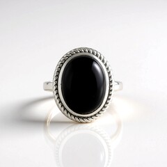 Anello in argento con Onice Nero