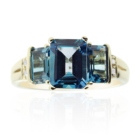 Londonblauer Topas-Goldring