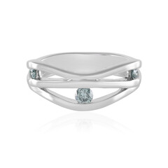 Anello in argento con Diamante Blu I2