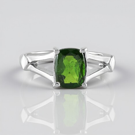 Anello in argento con Diopside Russo
