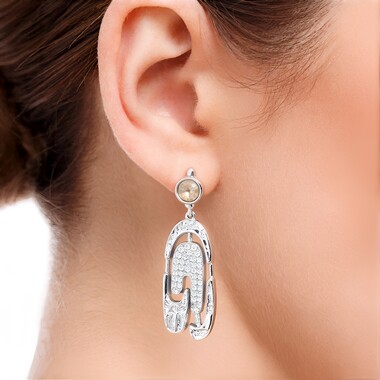 Pendientes en plata con Ópalo de Welo (MONOSONO COLLECTION)