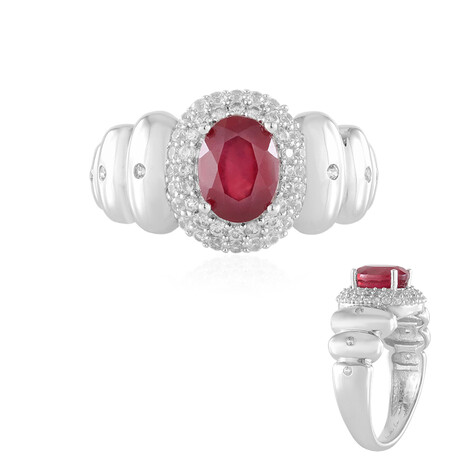 Zilveren ring met een Madagaskar Robijn (de Melo Essence)