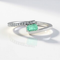 Anello in argento con Smeraldo Colombiano