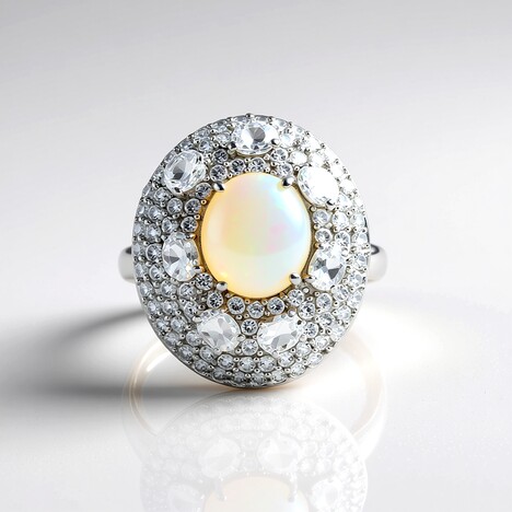 Anello in argento con Opale Australiano