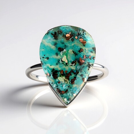Anello in argento con Calcedonio Venus (Bali Barong)