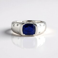Anello in argento con Cianite del Nepal
