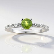 Bague en argent et Vésuvianite