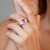 Bague en argent et Améthyste Rose de France