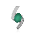 Grüner Onyx-Silberanhänger