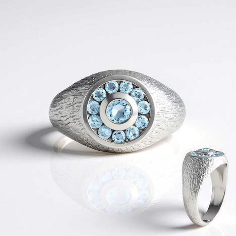 Anello in argento con Acquamarina Brasiliana