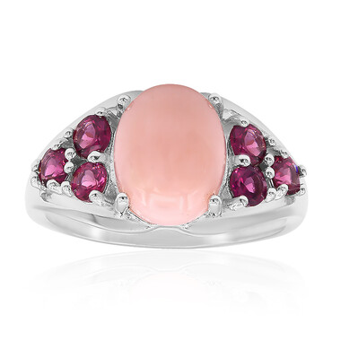 Pink Opal Silver Ring