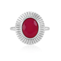 Zilveren ring met een framboos chalcedoon