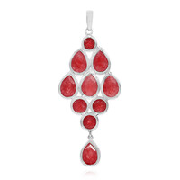 Pendentif en argent et Jade rouge