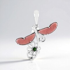 Ciondolo in argento con Opale Rosa