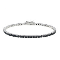 Schwarzer Spinell-Silberarmband