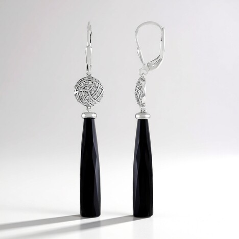 Orecchini in argento con Onice Nero (KM by Juwelo)