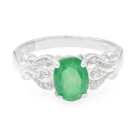 Anillo en plata con Esmeralda de Bahía