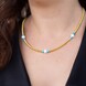 Collier ras du cou en acier et Turquoise (Riya)