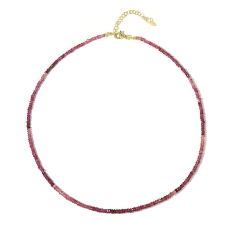 Pink Tourmaline Silver Necklace