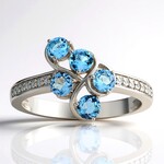 Bague en argent et Aigue-Marine Santa Maria