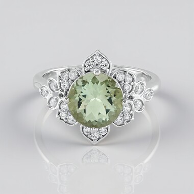 Grüner Amethyst-Silberring