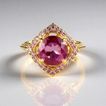 Anello in argento con Fluorite Rosa del Messico (Adela Silber)