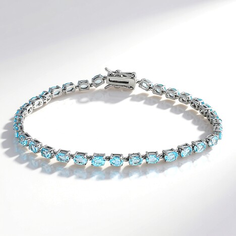 Bracciale in argento con Topazio Blu Cielo