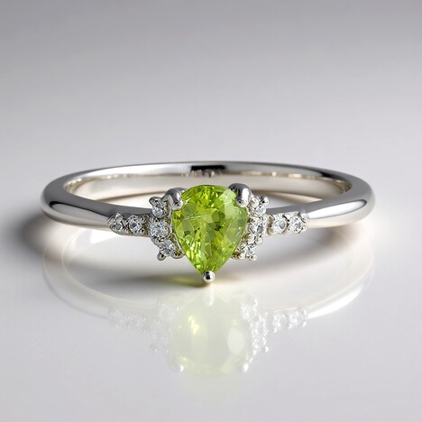 Anello placcato in platino con Tormalina Cuprian