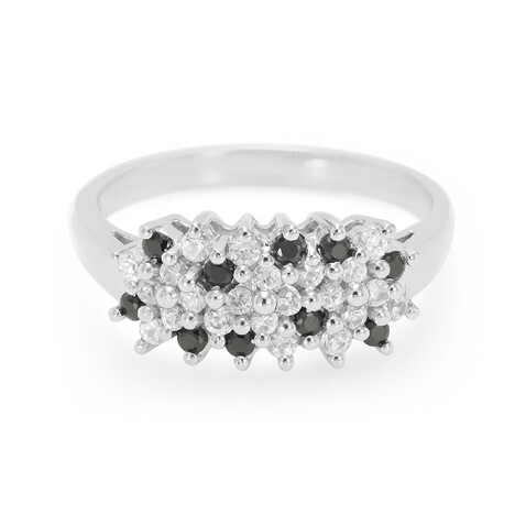 Schwarzer Spinell-Silberring