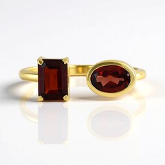Anello in argento con Granato Mozambico