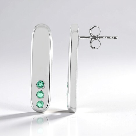 Orecchini in argento con Smeraldo Russo (de Melo)