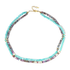 Collier en argent et Saphir mystique  (Riya)