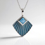 Collana in argento con Topazio Blu Svizzero (Adela Silber)