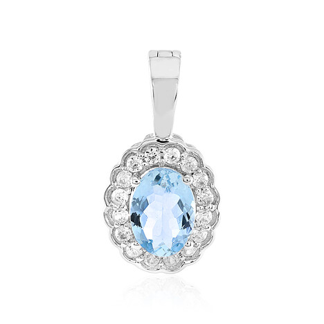9K Santa Maria Aquamarine Gold Pendant