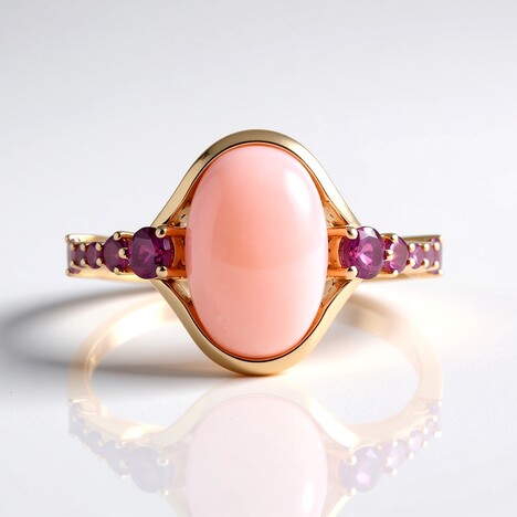 Anello in argento con Opale Rosa (KM by Juwelo)
