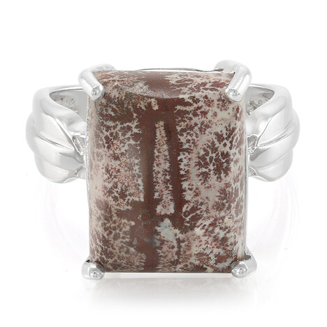 Bague en argent et Jaspe dendritique de Sonora