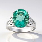 Bague en argent et Fluorite du Braldu (Pallanova)