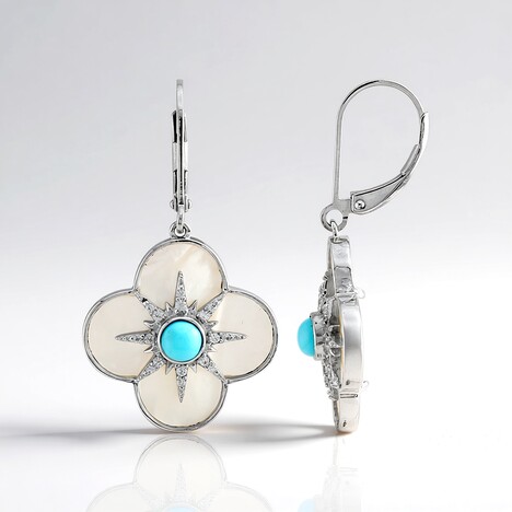 Boucles d'oreilles en argent et Nacre (Faszination Türkis)