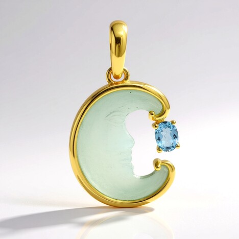 Ciondolo in oro con Calcedonio Blu (Glenn Lehrer)
